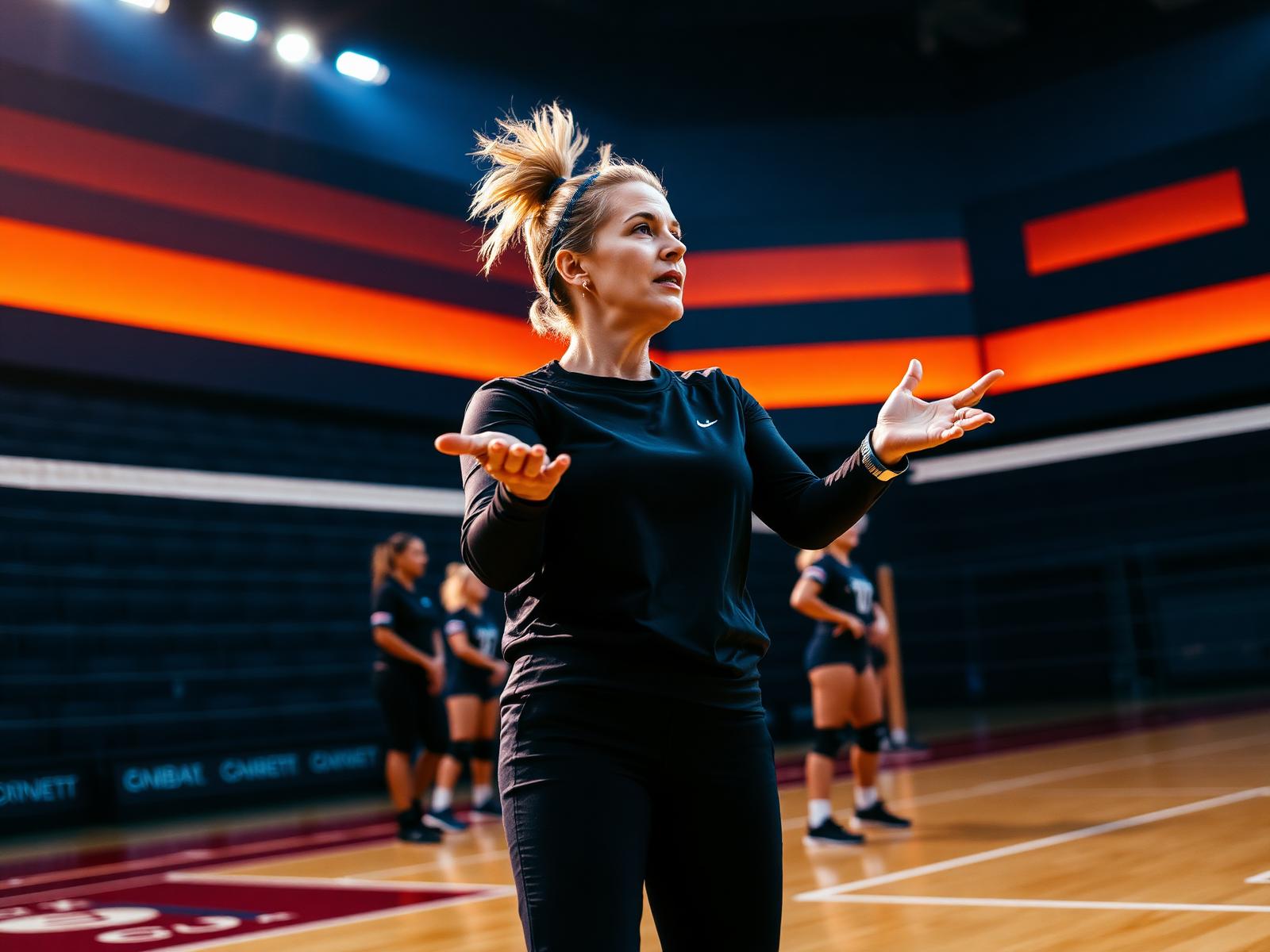 Volleyball-Coach an der Seitenlinie
